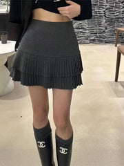 Vintage High Waist Pleated Mini