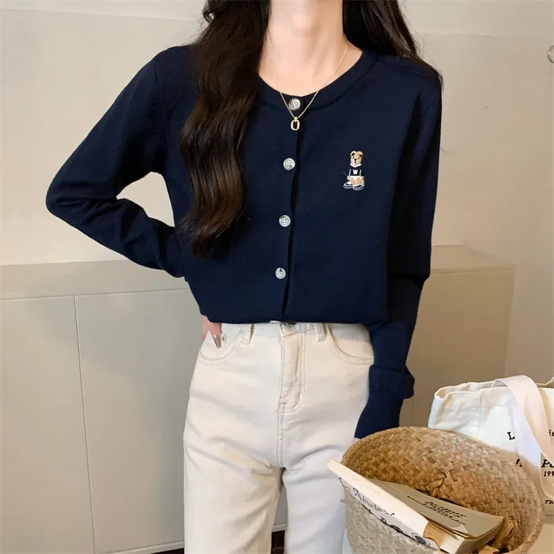 Korean V Neck Knit Cardigan