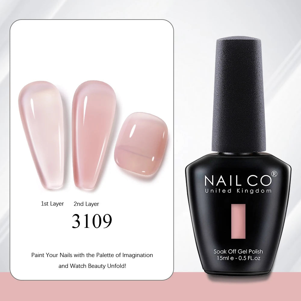 NAILCO 2025 Hot 15ML Gel Nail Polish Nails Semi-permanent UV Varnish High Quality Glass Bottle Nail Art Polish For Manicure
