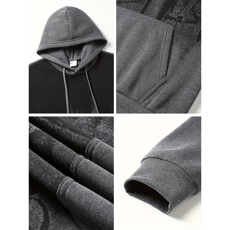 Men's Hoodie High Quality Hooded Long Sleeve Ink-splashed Sweatshirt Autumn Winter Daily Casual Sporty Jogging Fashion Outwear