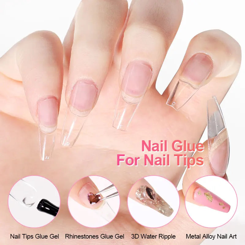 LIMEGIRL Nail Tips Glue Gel 7.5ml UV Glue for False Nail Gel Polish Manicure Hybrid Gellac Multi-function Strong Gel Nail Polish