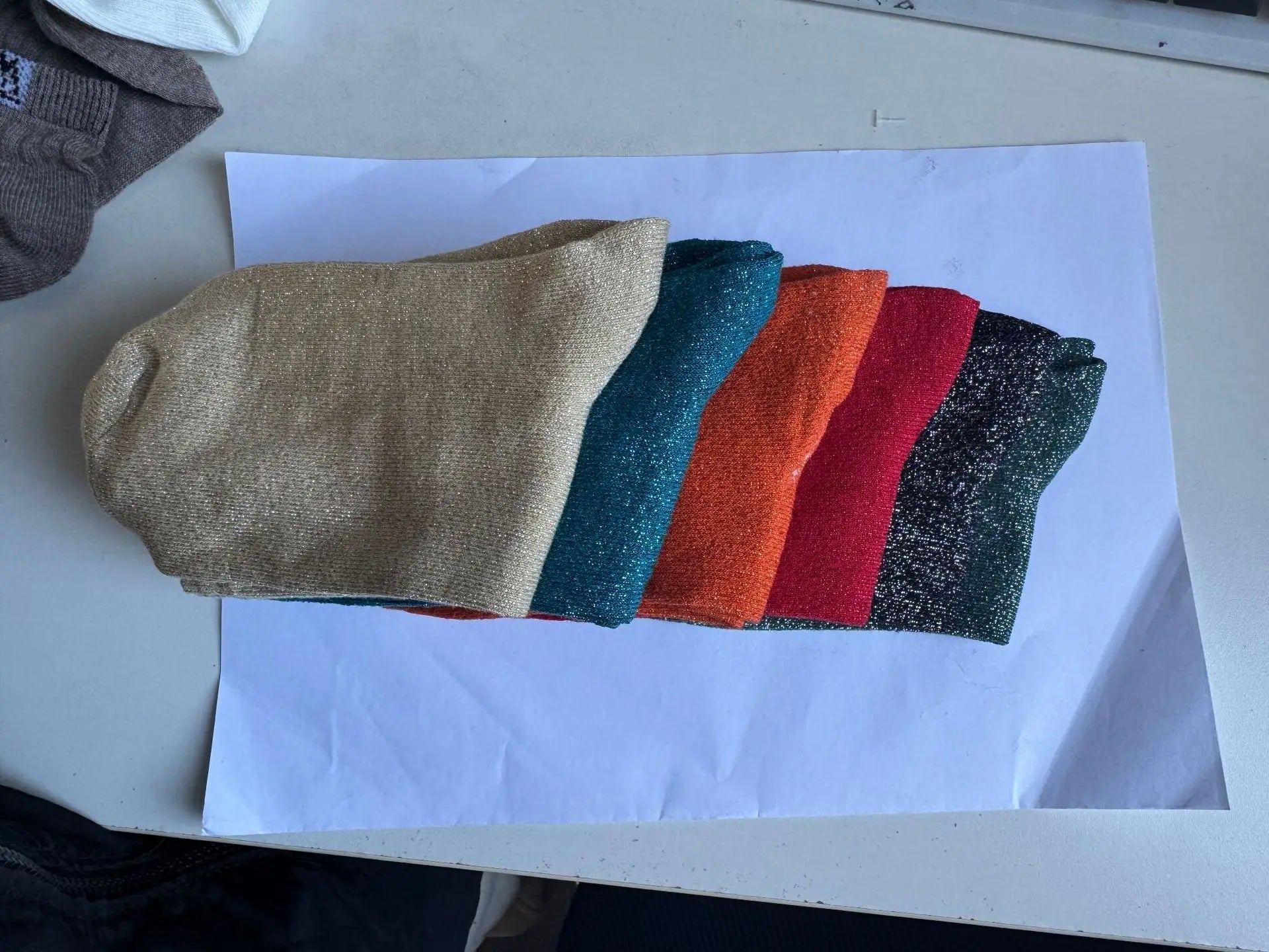 Metallic Knit Mid Calf Socks