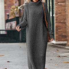 Knitted Turtleneck Sweater Dress