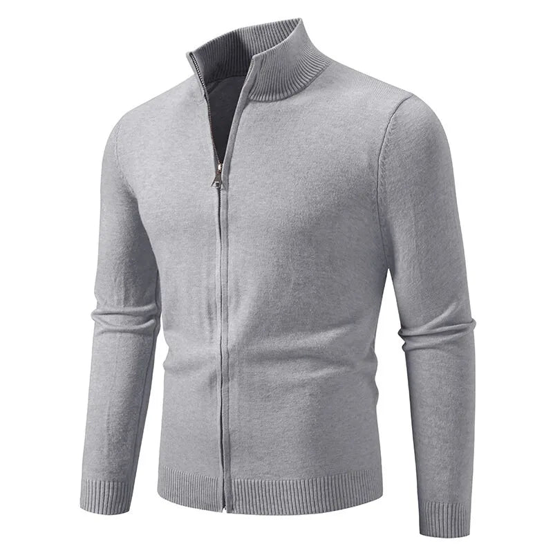 Slim Zip Knit Cardigan