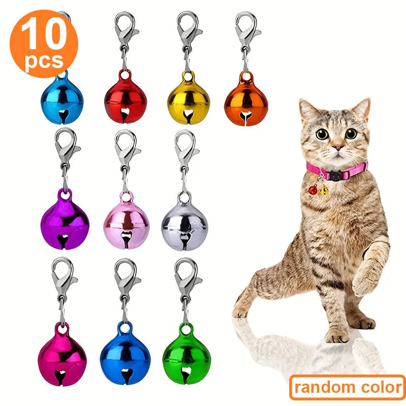 10 Pet Collar Bells, Suitable for Both Cats and Dogs, Multifunctional Accessories with Safety Buckle, Stylish and Safe Pet Accessories, Fashionable Cat Accessories, a Must-Have for Pets