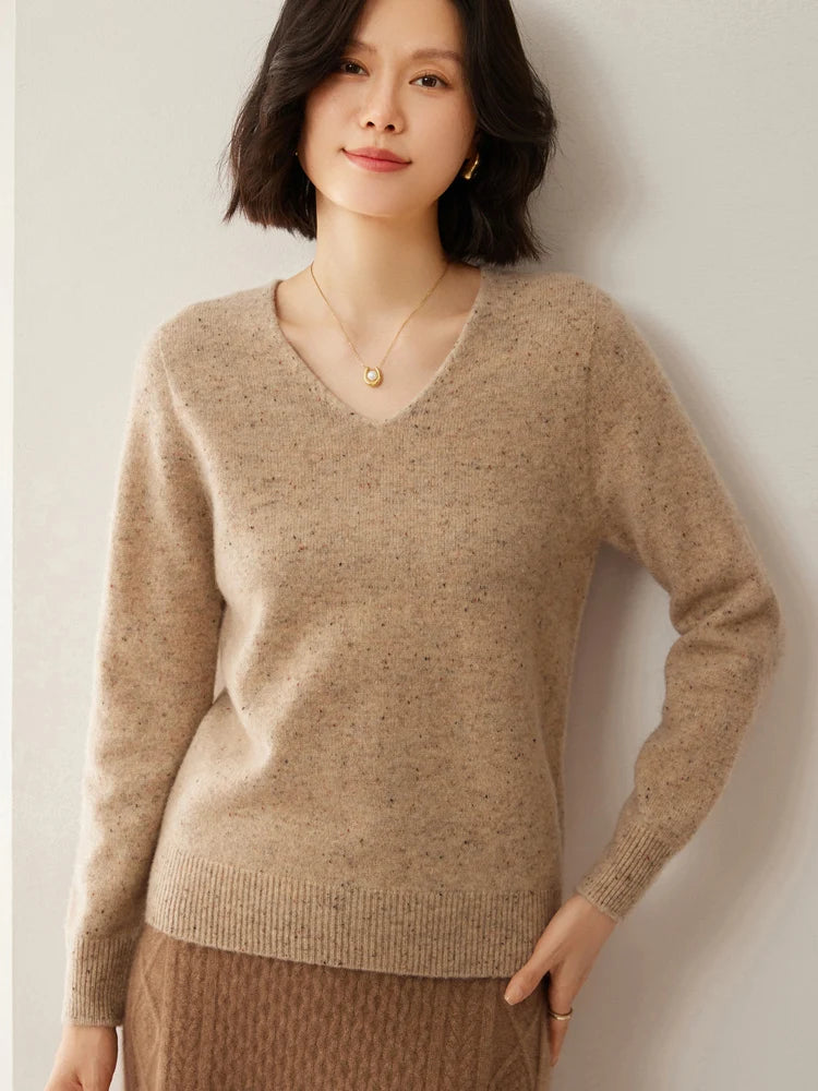 Merino Wool V Neck Sweater