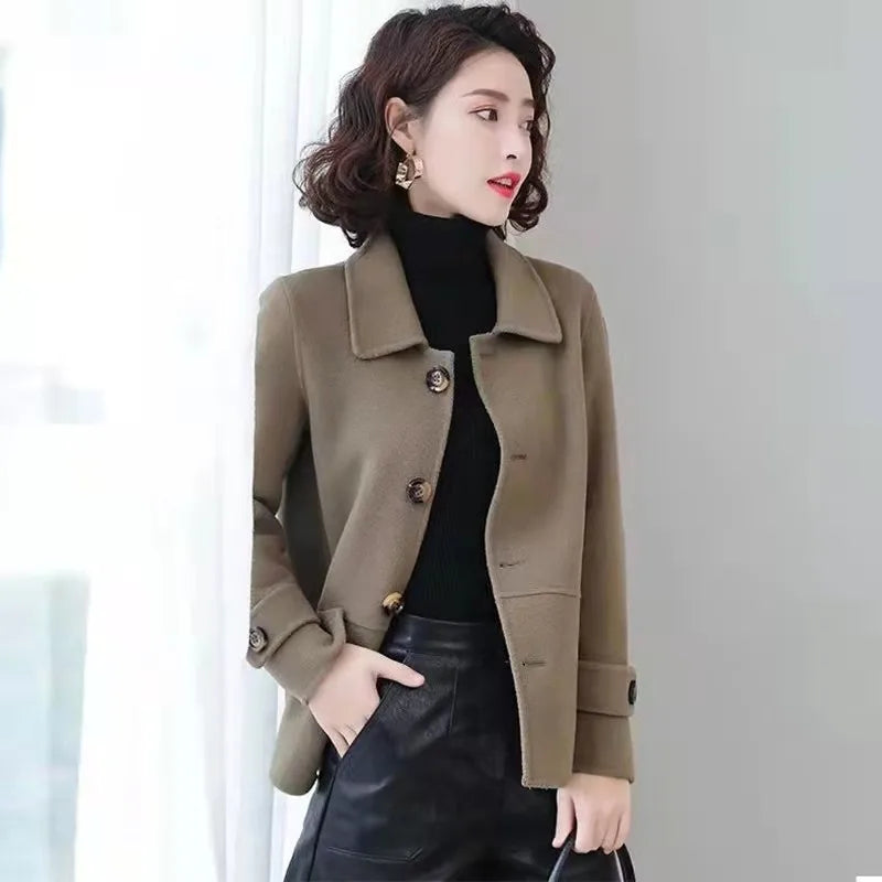 Short Woolen Casual Autumn Coat