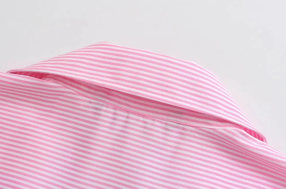 Striped Loose Casual Shirt Women