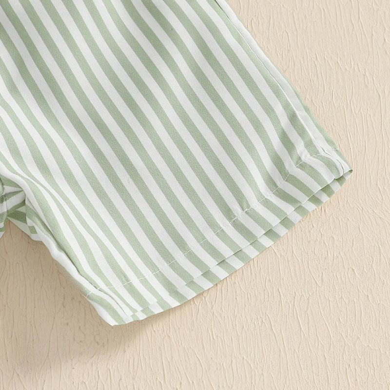 Striped Collar Summer Set