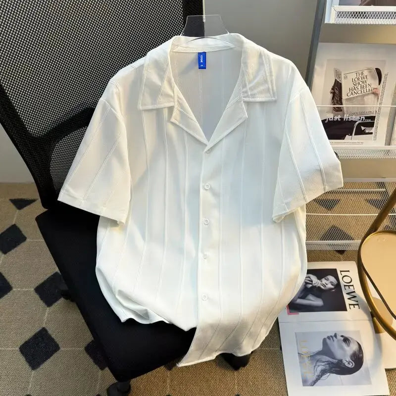 Minimal Casual White Shirt Men
