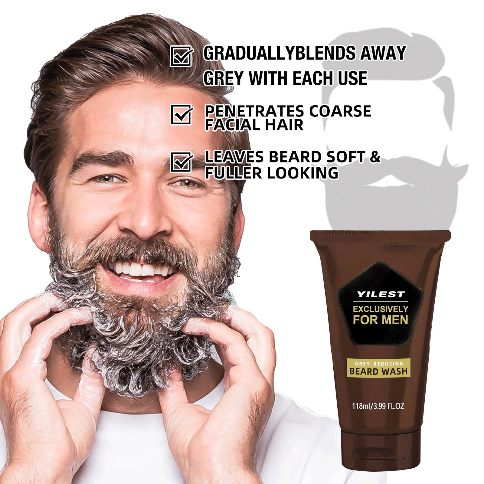 Beard Lotion Foam Rich Deep Cleaning Nourish Beard Remove Dirt Excess Grease Men Soft Beard Healthy Shine Strengthen Beard Roots