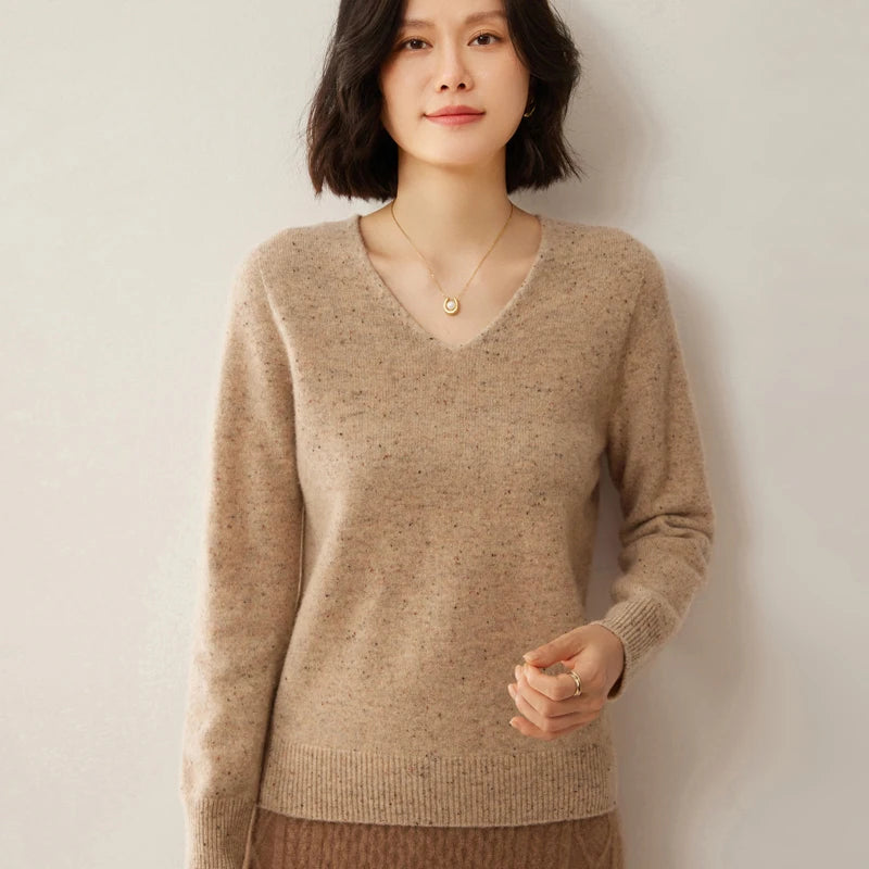 Merino Wool V Neck Sweater
