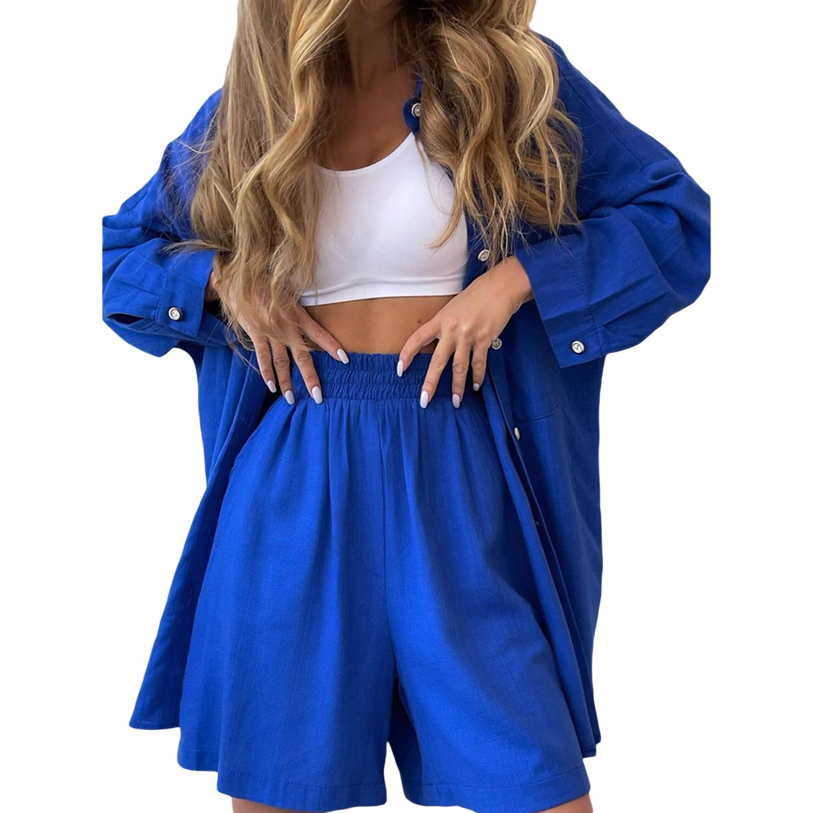 Velvet Shirt & Short Set