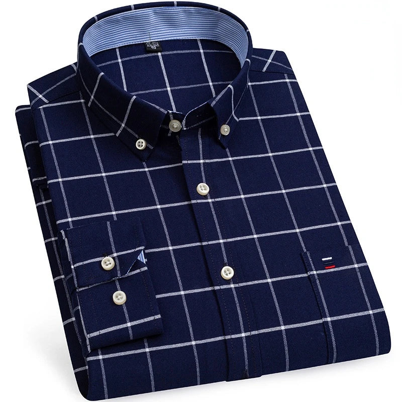 Oxford Striped Cotton Casual Shirt