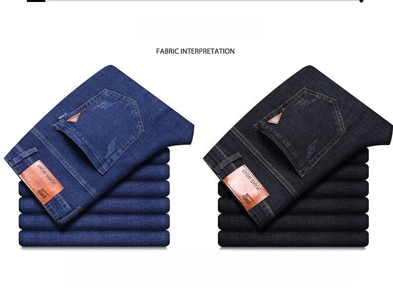 Classic Straight Stretch Denim Jeans