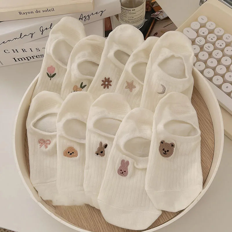 Cartoon Animal Toe Ankle Socks