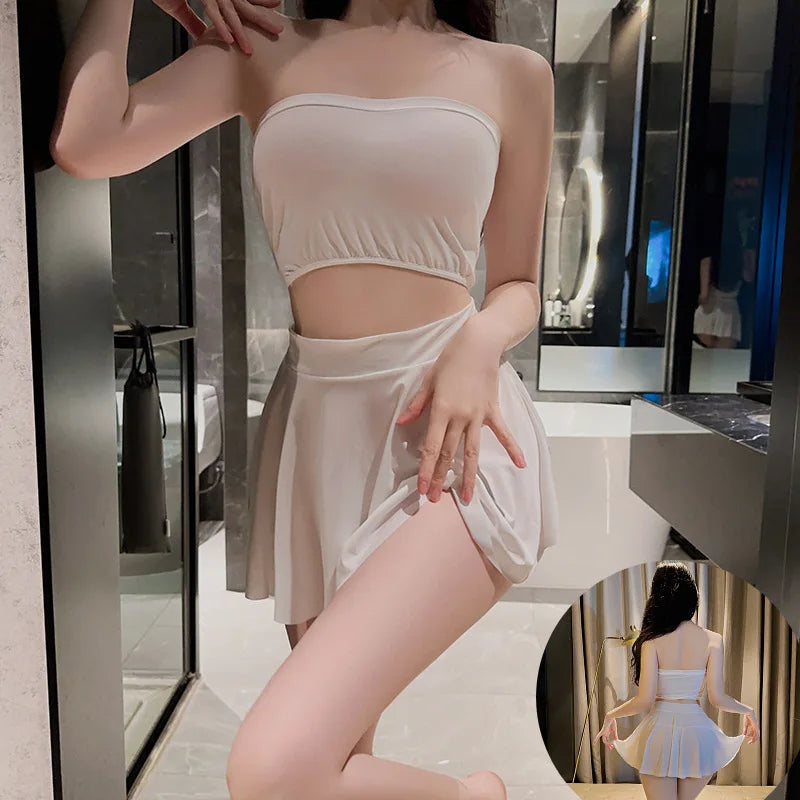 Pleated Y2K A-Line Mini Skirt
