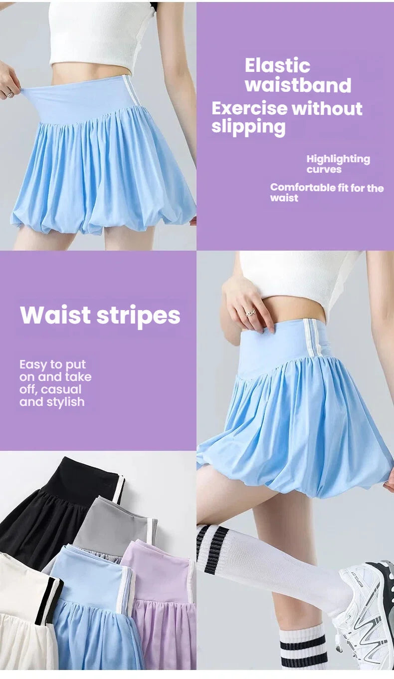 Women‘s Tennis Skirt Summer  High Waist Flared Golf Skirt with Built-in Shorts 2 in 1 Athletic Quick Dry Shorts Skirt Pickleball