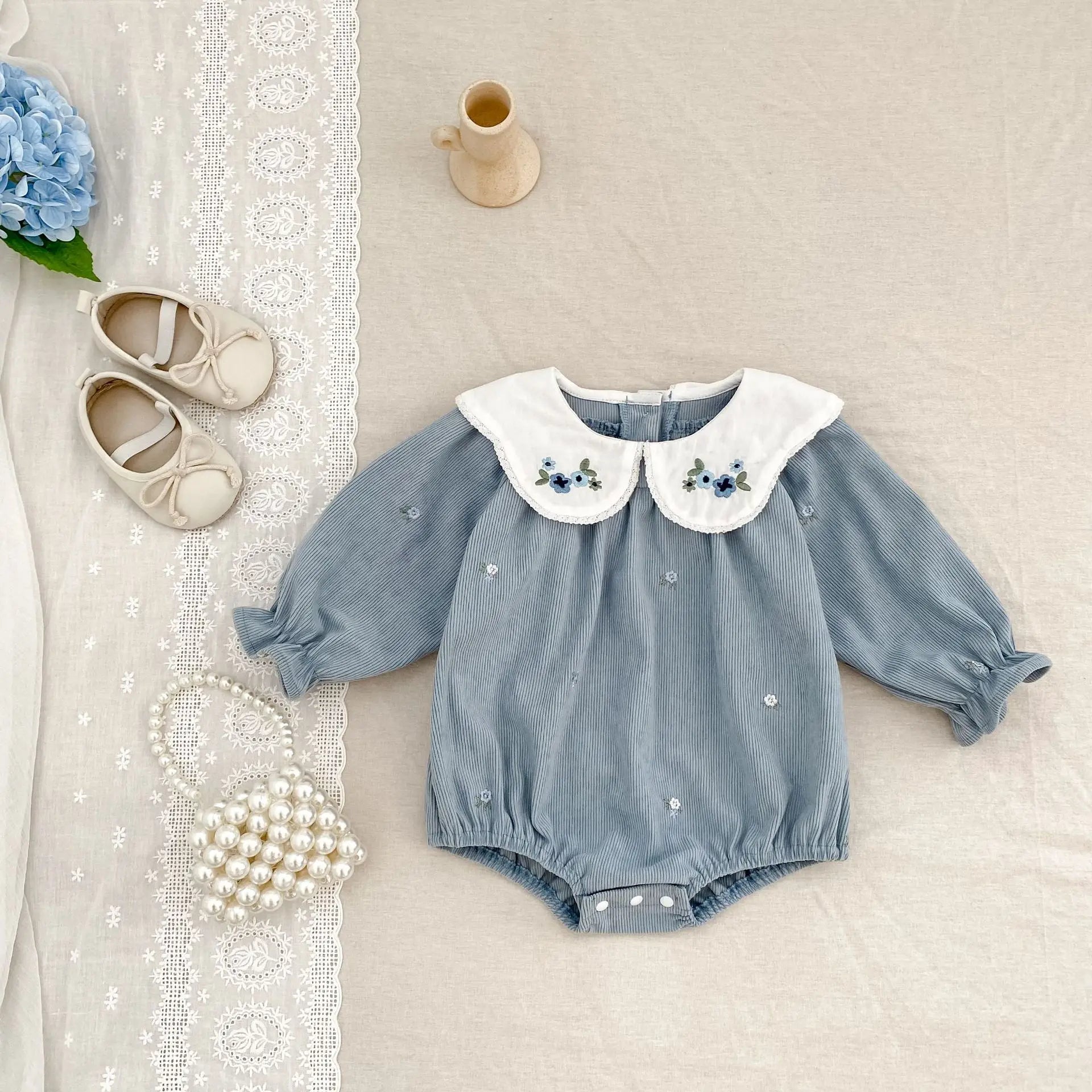 Floral Ruffle Baby Girl Romper