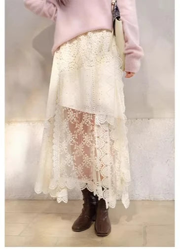 Elegant Wool Knit Skirt Set