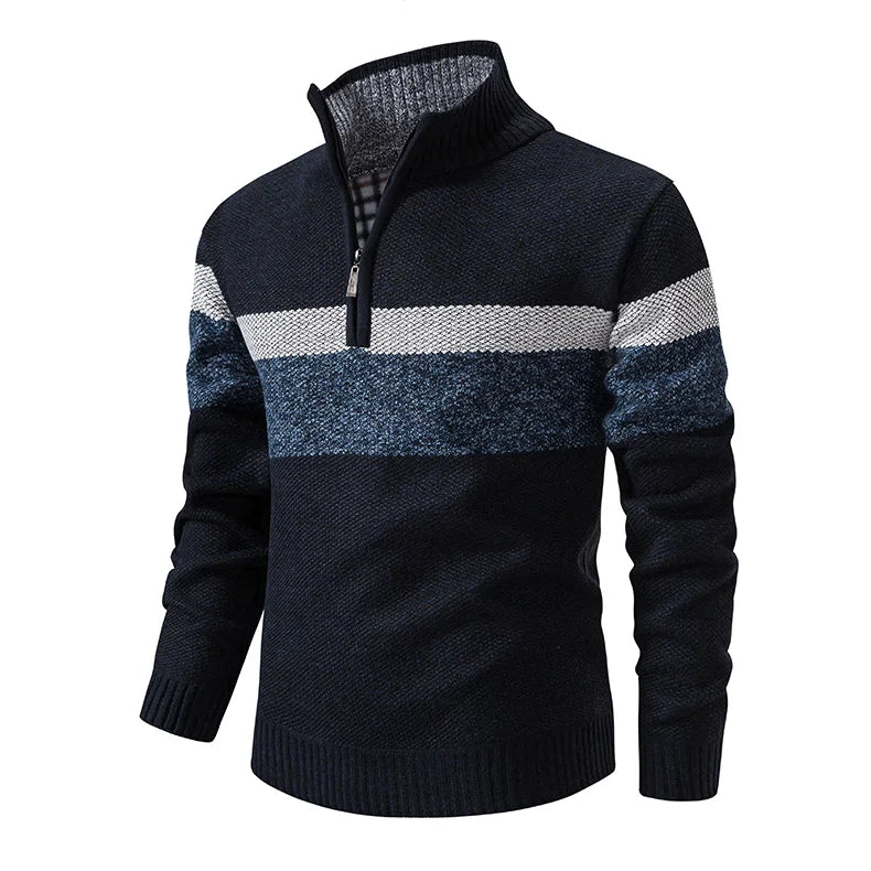 Zippered Fleece Turtleneck Sweater