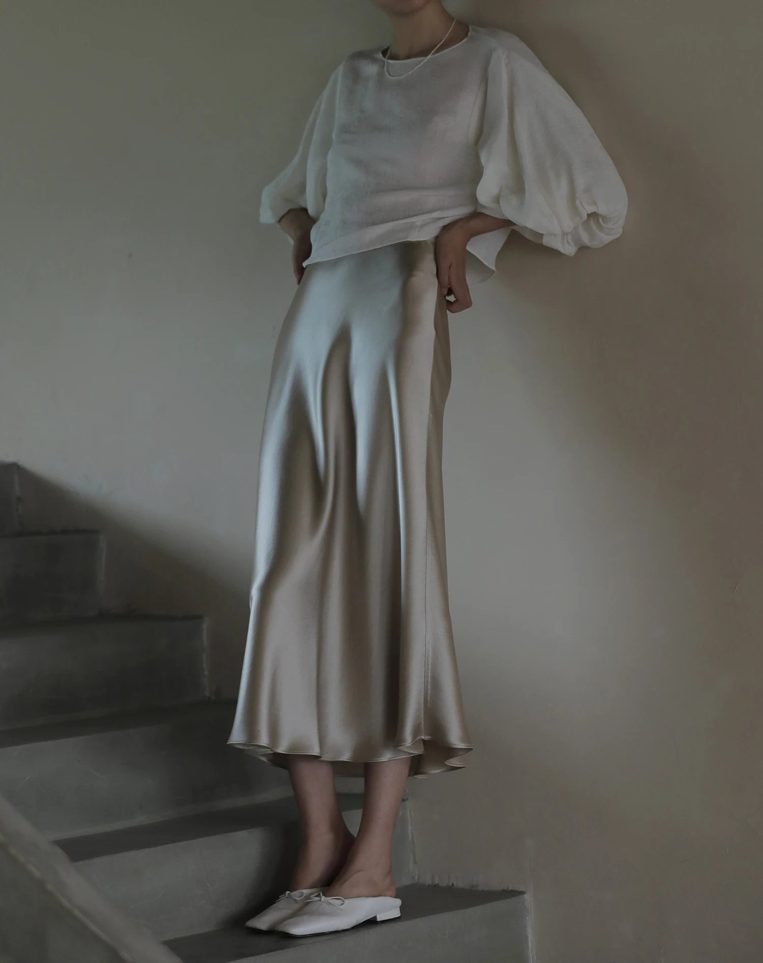 Elegant Satin A-Line Summer Skirt