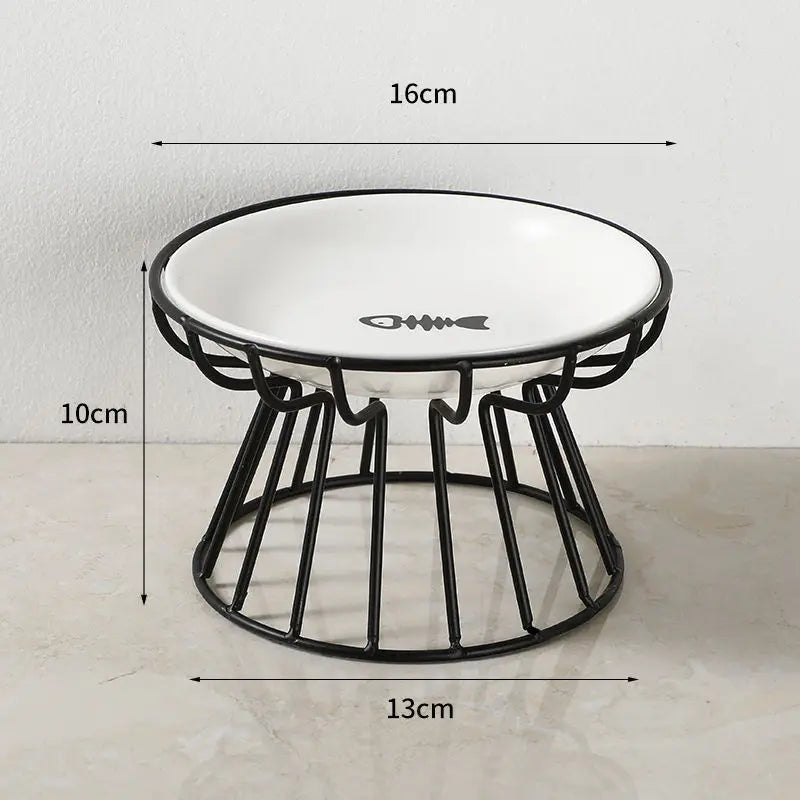 Pet Ceramic Bowl Nordic High Footed Ceramic Cat Food Bowl Snack Can Plate Anti Overturning Kitten Puppy Food Water Feeding Bowl