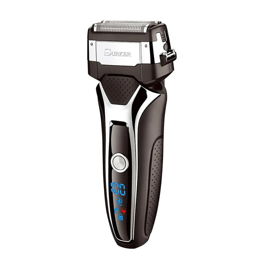Surker Electric Shaver for Men Rechargeable Intelligent Reciprocating Type Razor Washable Digital LCD Display Shaving Machine