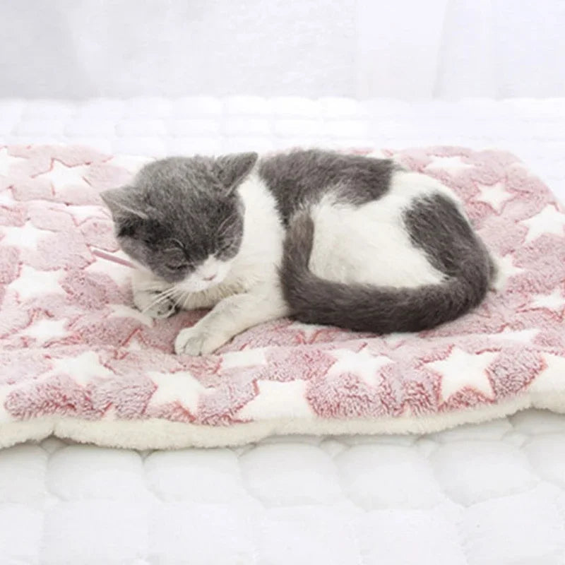 Soft Pet Bed Mats Short Plush Pet Sleeping Bed Mats for Cats Dogs Cute Pad Blanket Warm Kitten Cushion Cat Accessories