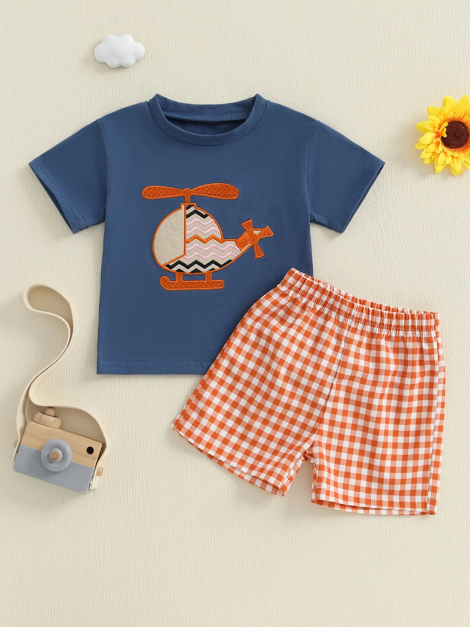 Dinosaur Tee Denim Shorts Set