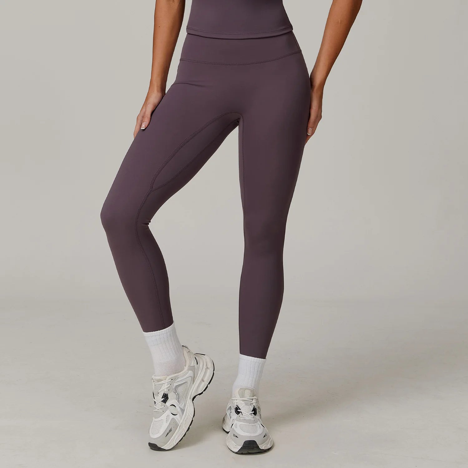 Fitness Leggings High Rise Hip Lift Brushed Soft Material For Ladies Outdoor Elastic Slim Fit Outer Wear Sports Tight Pants