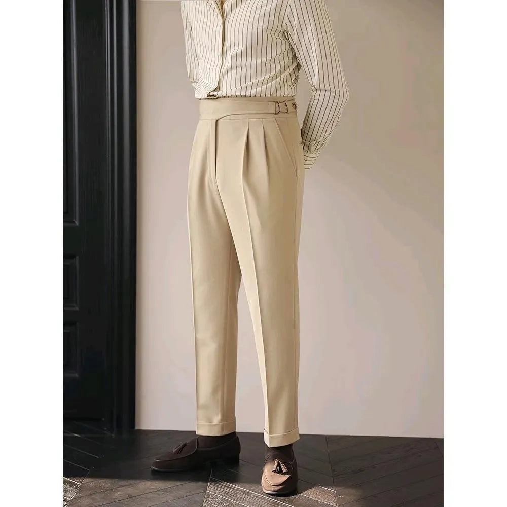 Elegant High Waist Suit Trousers
