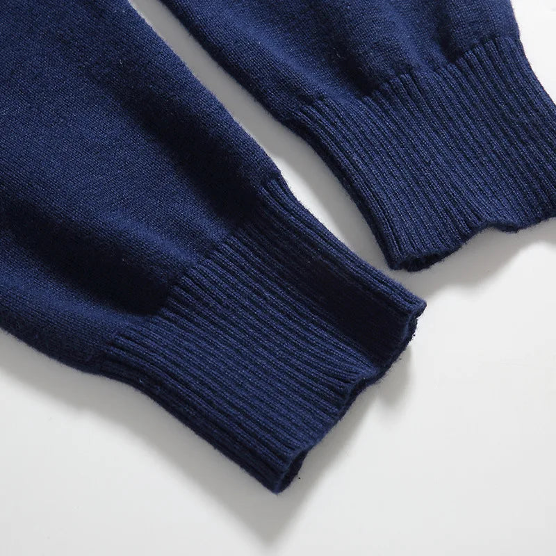 Sweater Men 2026 Autumn Casual Pullovers Men V-Neck Solid Cotton Knitted Brand Clothing Slim Fit Male Sweaters Pull Homme