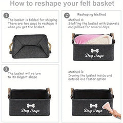 Felt Pet Toy Storage Basket