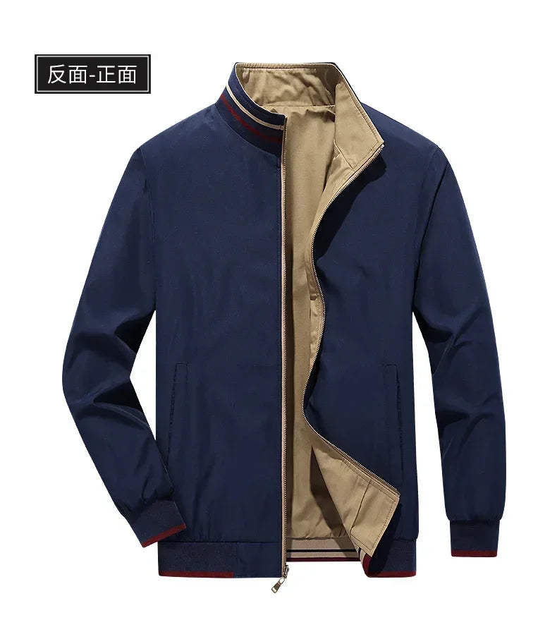 Reversible Slim Stand Collar Jacket
