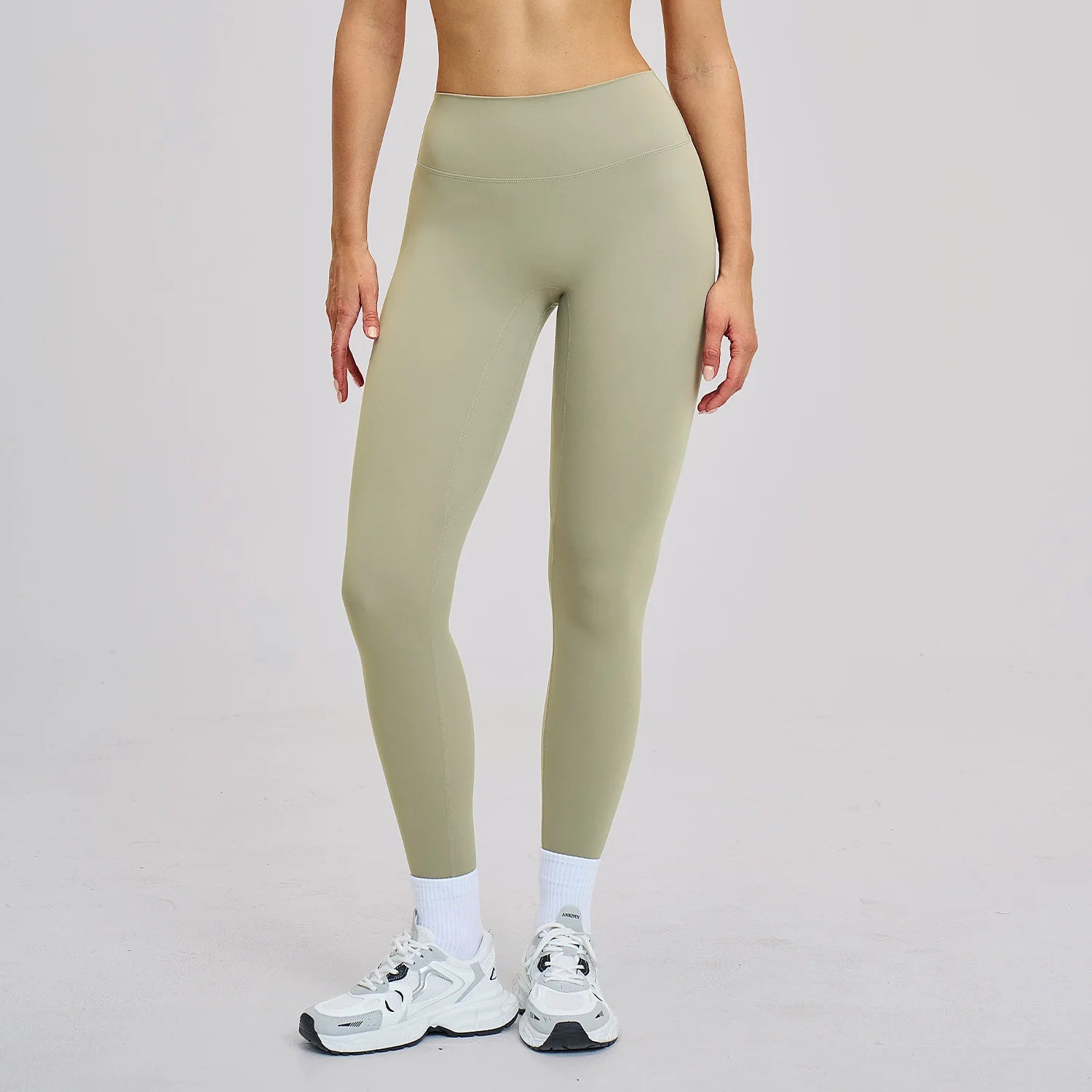 Fitness Leggings High Rise Hip Lift Brushed Soft Material For Ladies Outdoor Elastic Slim Fit Outer Wear Sports Tight Pants