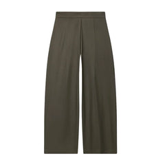Military Green Pleated Wide Pants