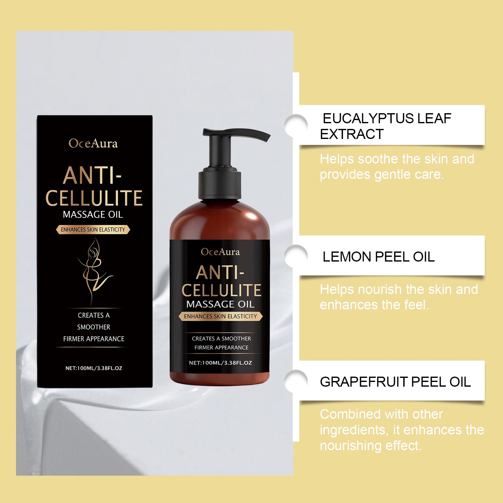 Body Nourishing Massage Oil, Moist and Refreshing, Non-Greasy, Moisturizes the Whole Body