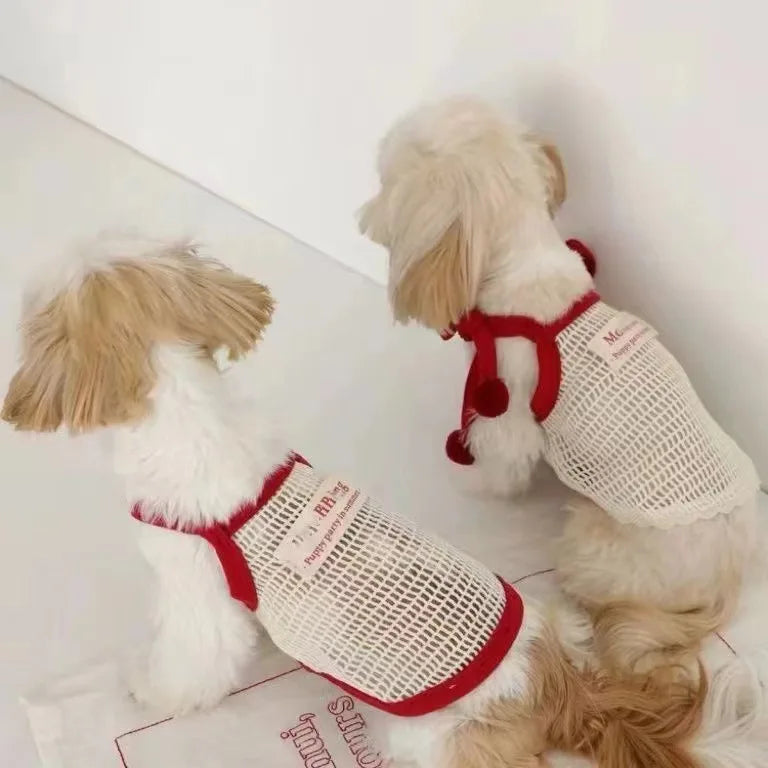 Pet Mesh Vest with Sleeveless Suspender Cat Pet Clothing Summer Teddy Bear Summer Clothing Puppy Designer Dog Clothes