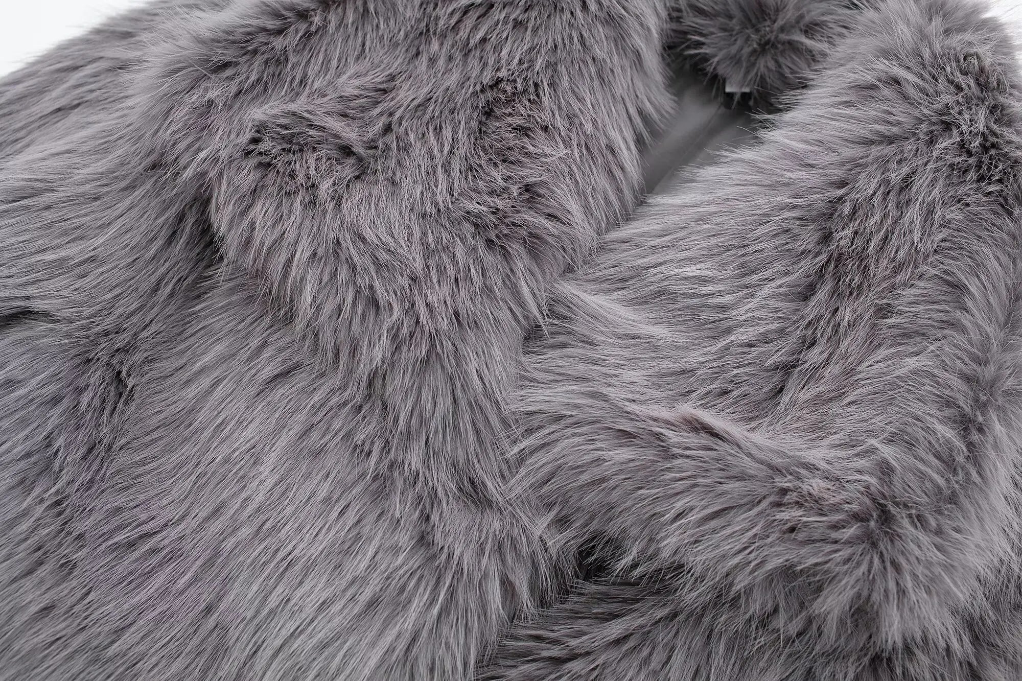 HH 2024 Women 's Vintage Soild Faux Fur Coat Turn-down Collar Long Sleeve Warm Plush Wool Coats Lady Winter Autumn Outwear