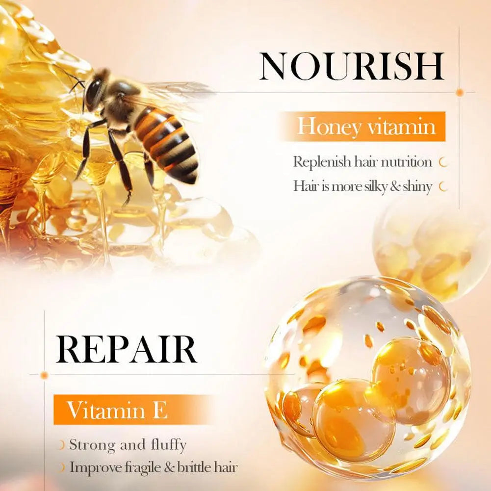 Hair Care Essence Capsules Bee-Infused For Women & Men Hair Care Oil Smooth Repair Damaged Hair Treatment Serum,Vitamin A,E,H,B5