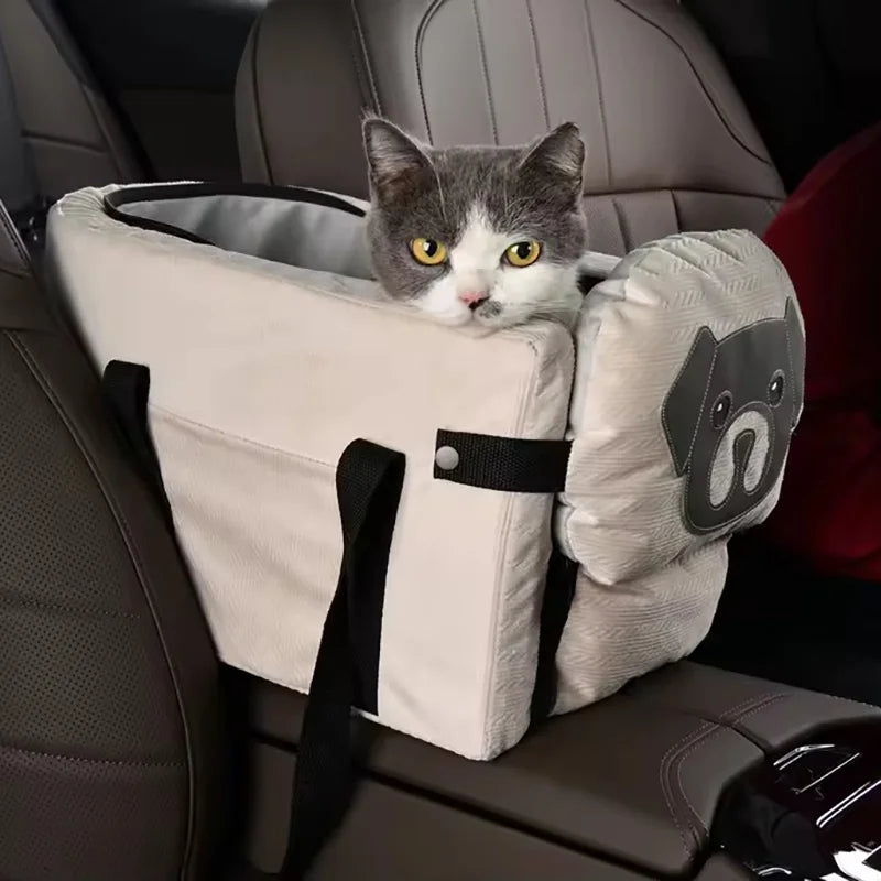 Pet Dog Cat Carrier Backpack Central Console Car Seat Travel Bag Portable Safety Booster Seat For Small Dogs Cats Outdoor Travel
