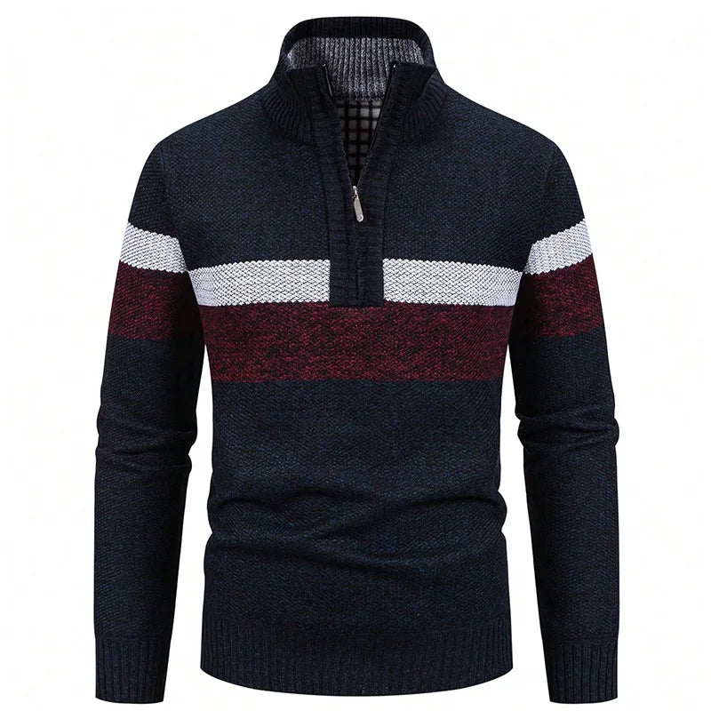 Zippered Fleece Turtleneck Sweater