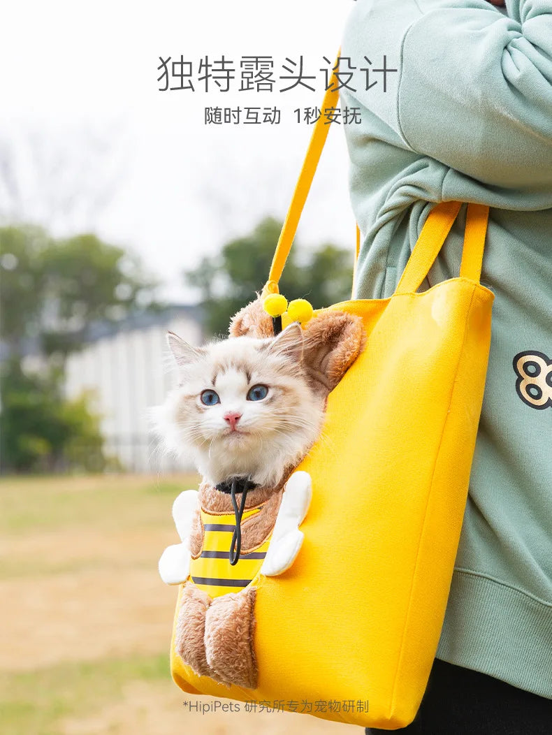 Pet Canvas travel Bag  Shoulder outdoor carrier Bag Cats and Dogs Tote Bag Small Pet Carrier Bag Fashionable Breathable