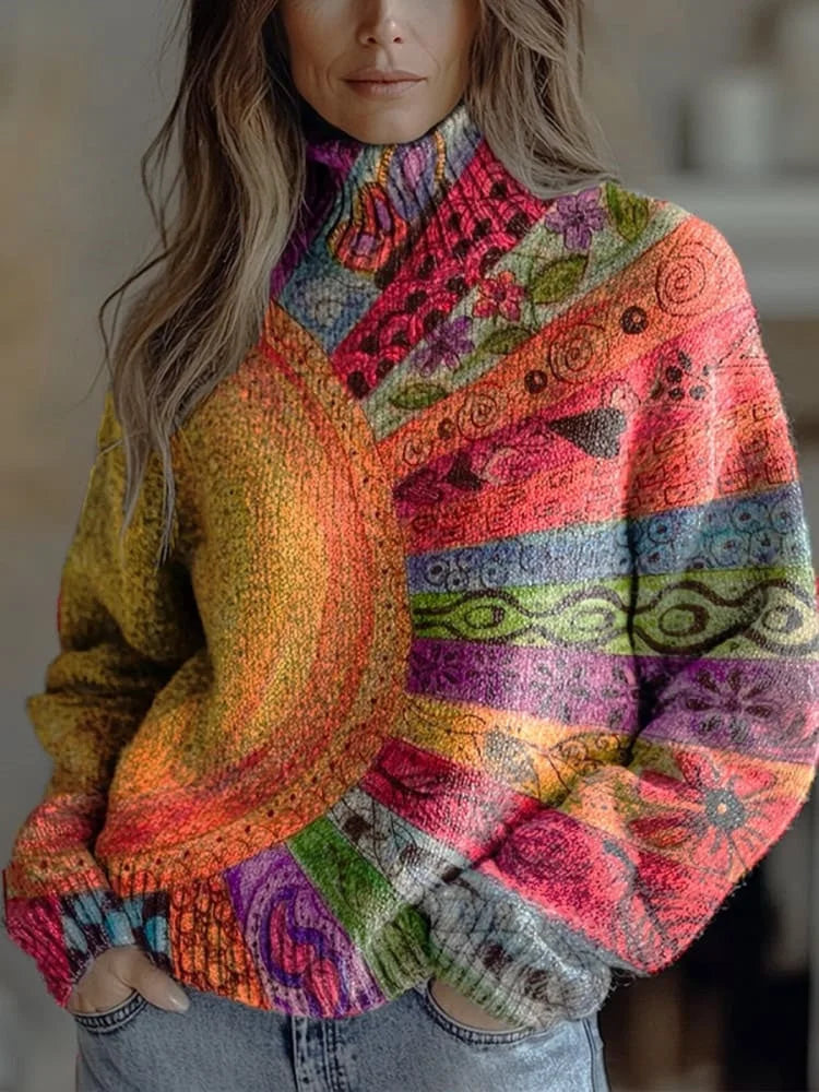 Festive Printed Winter Knit Sweater
