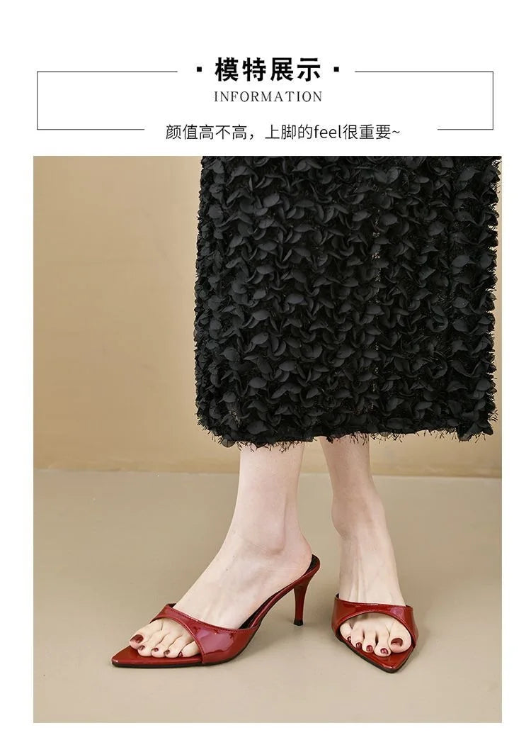Women's High Heels Summer Slippers Women Sandals Fashion Classic Pointy Open Toe Stiletto Heels Sexy 2026 High-heeled Slippers