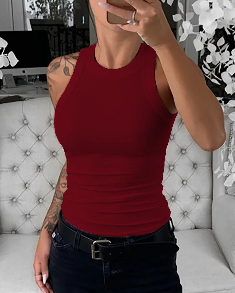 Women Summer Tank Tops Ladies Casual Sleeveless Slim Vest Tops
