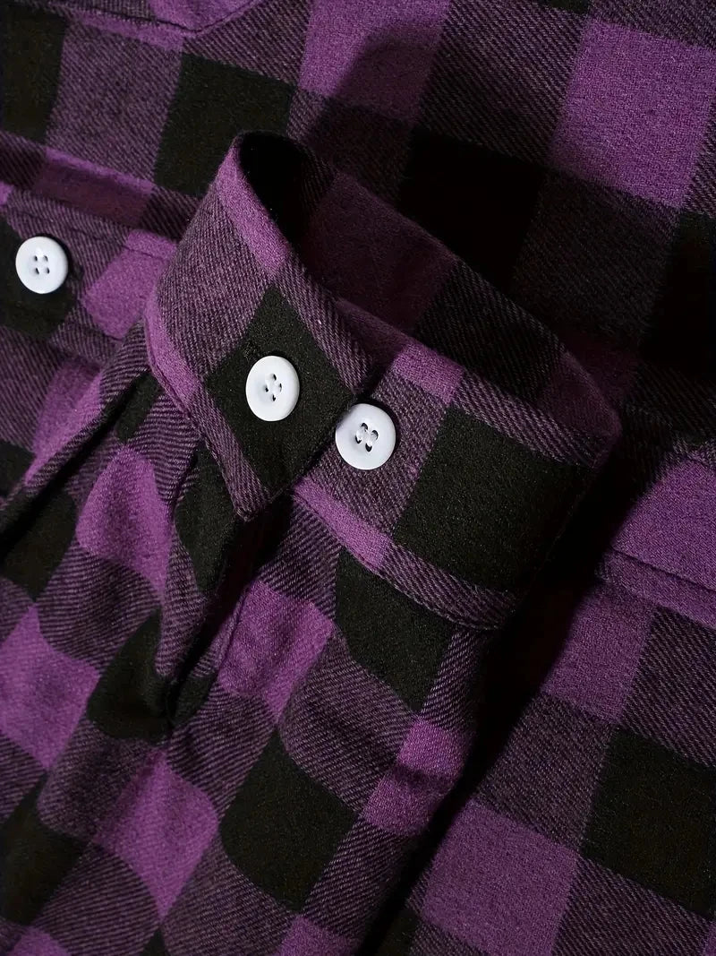 Classic Plaid Flannel Shirt Men