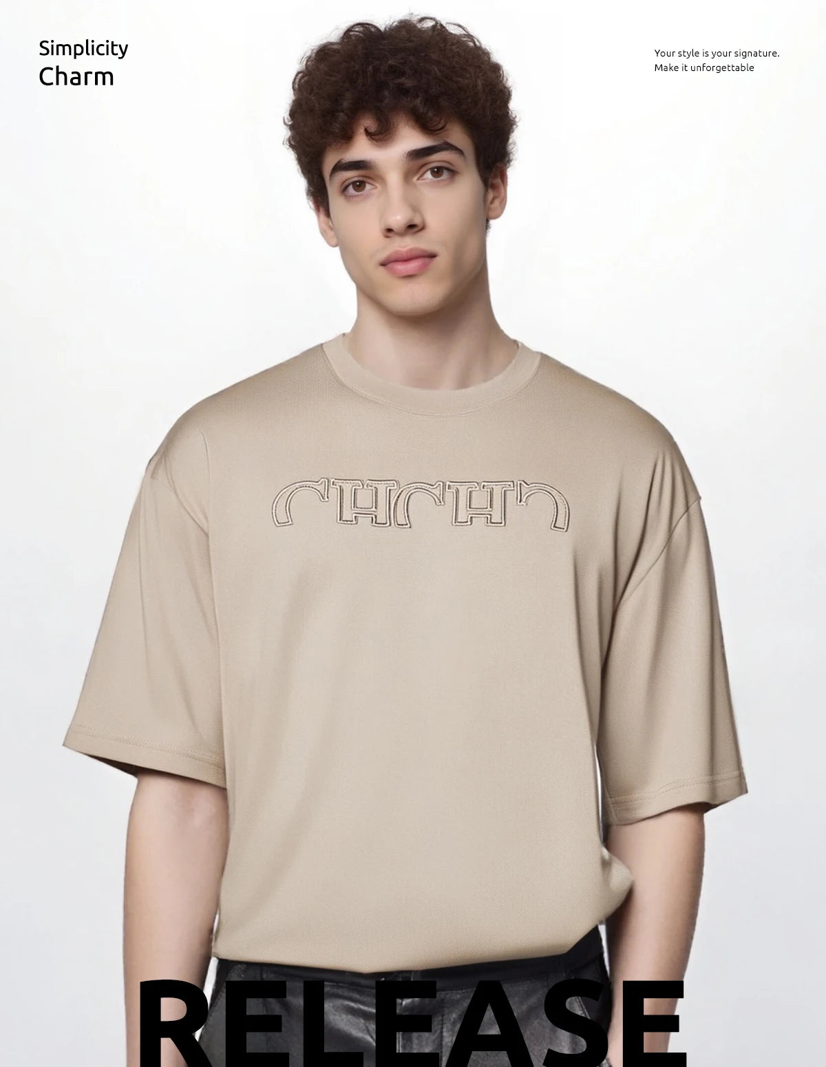Classic Letter Cotton Men Tee