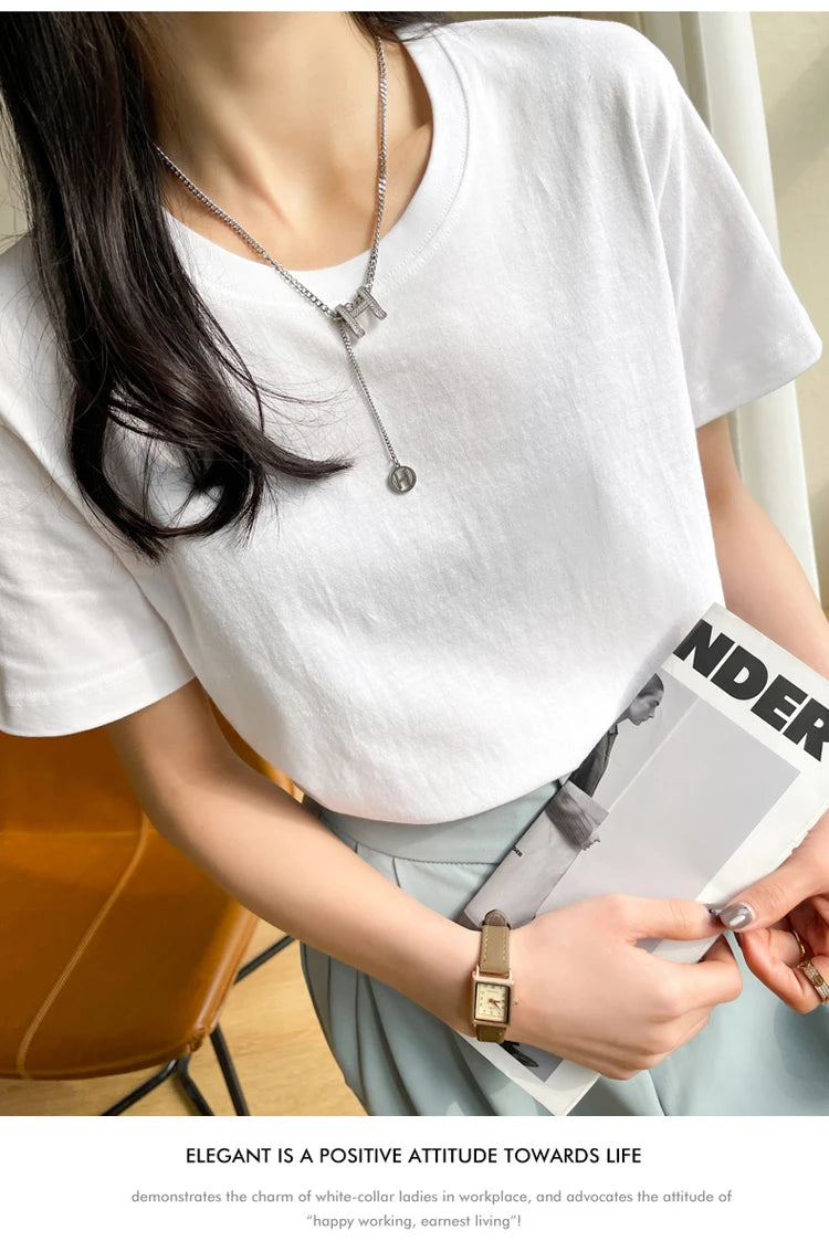 Loose Cotton Summer Tee Women